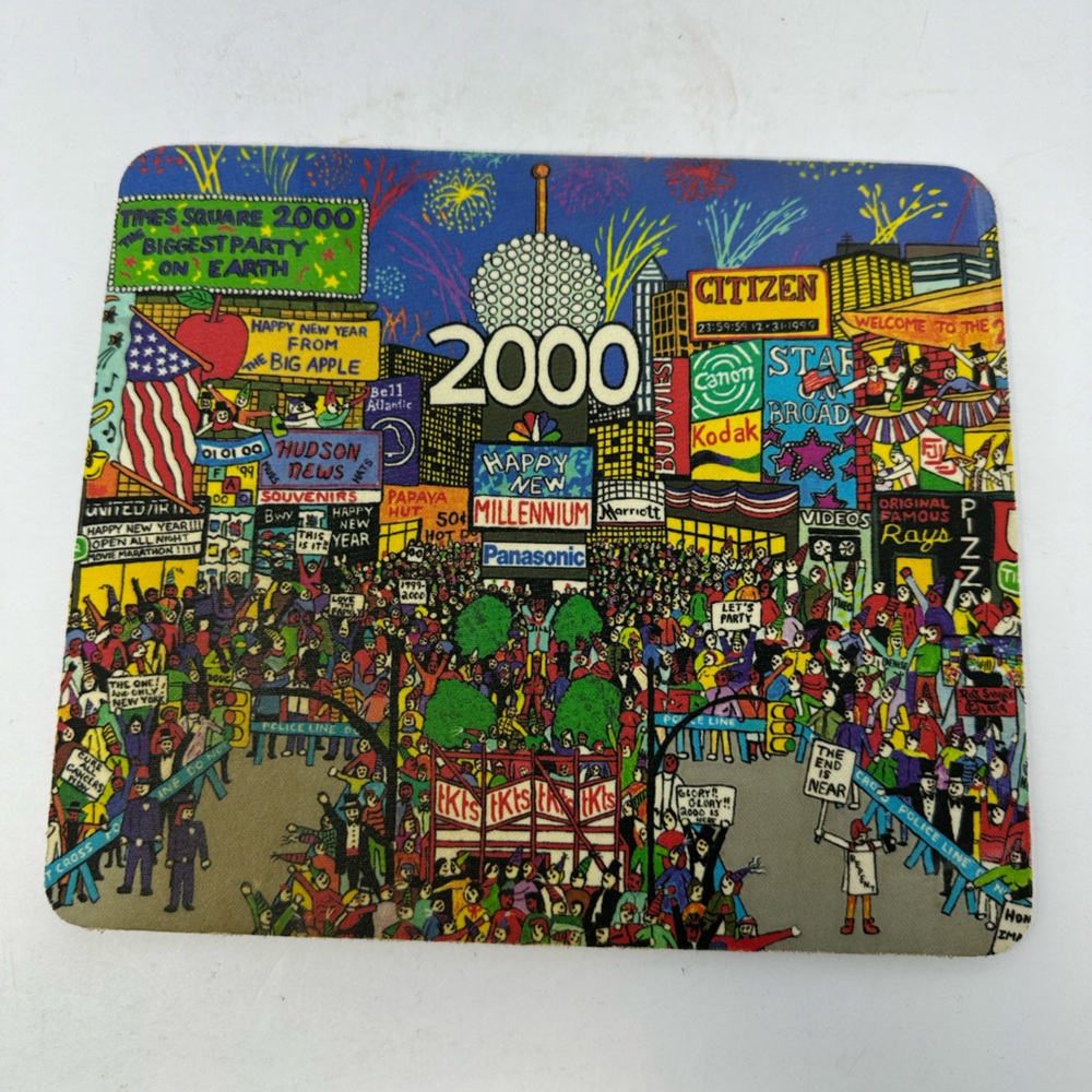 Vintage Y2K 2000 Times Square New York Mousepad New Years Day Millennium X6
